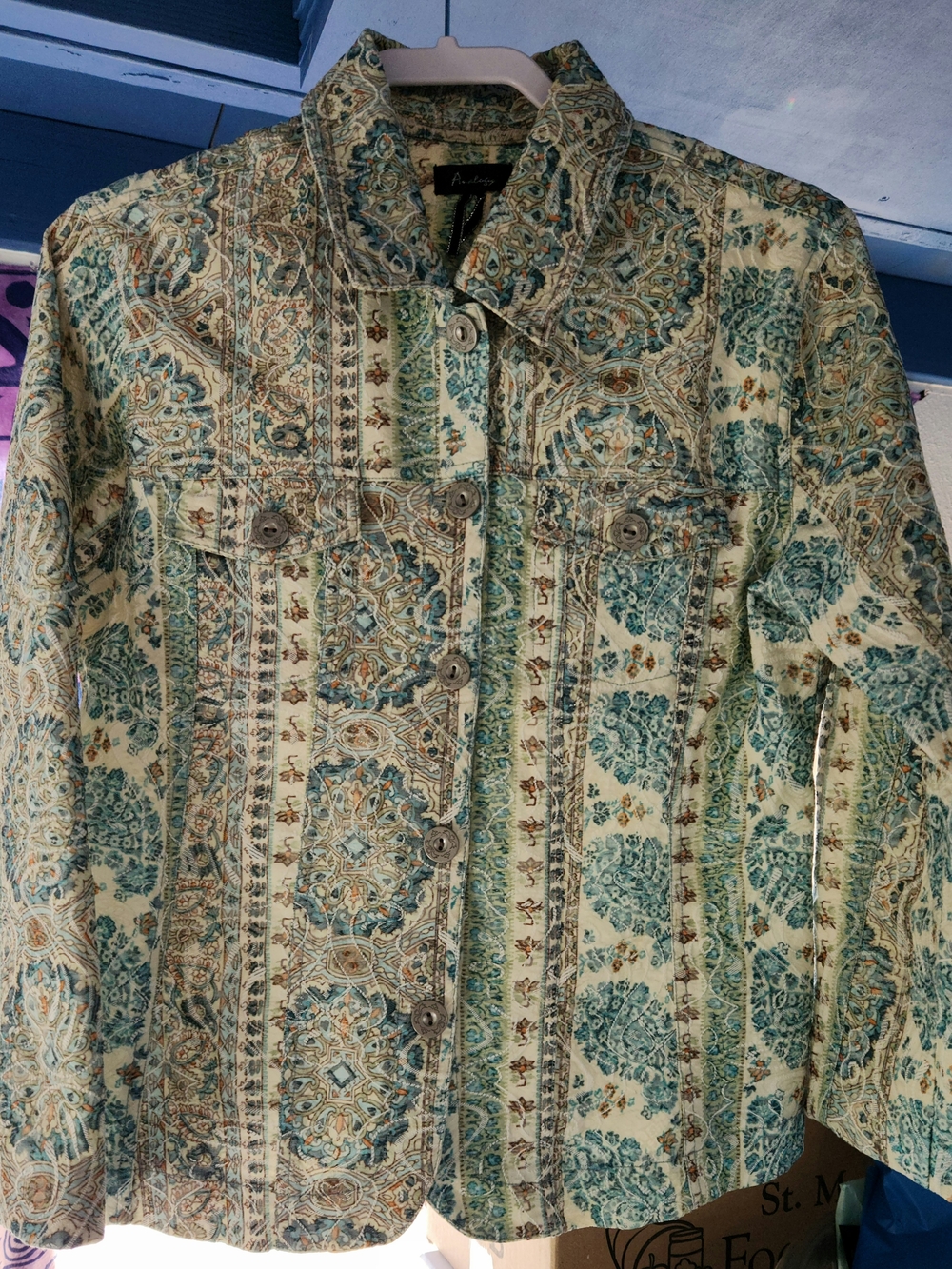Analogy Paisley Tapestry Button-Up Jacket